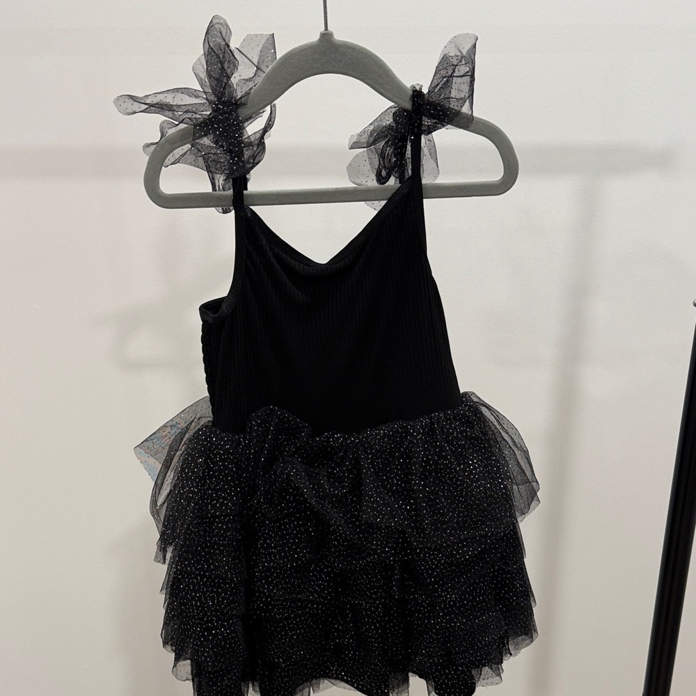 Posh Peanut Black Glitter Kids Costume Dress size 5T-6T